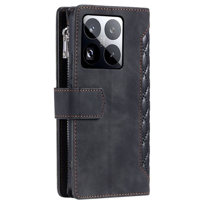 Lederhüllen Xiaomi 15 Pro Multifunktionale Gesteppte Geldbörse