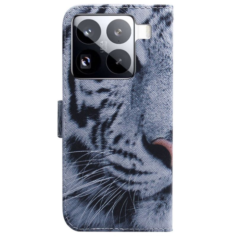 Lederhüllen Xiaomi 15 Pro Weißer Tiger