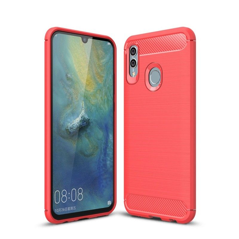Hülle Für Huawei P Smart 2019 Schwarz Gebürstete Kohlefaser