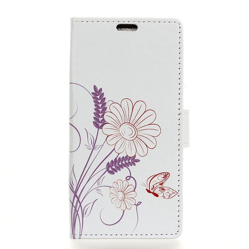 Lederhüllen Für Huawei P Smart 2019 Schmetterlinge Und Blumen Zeichnen