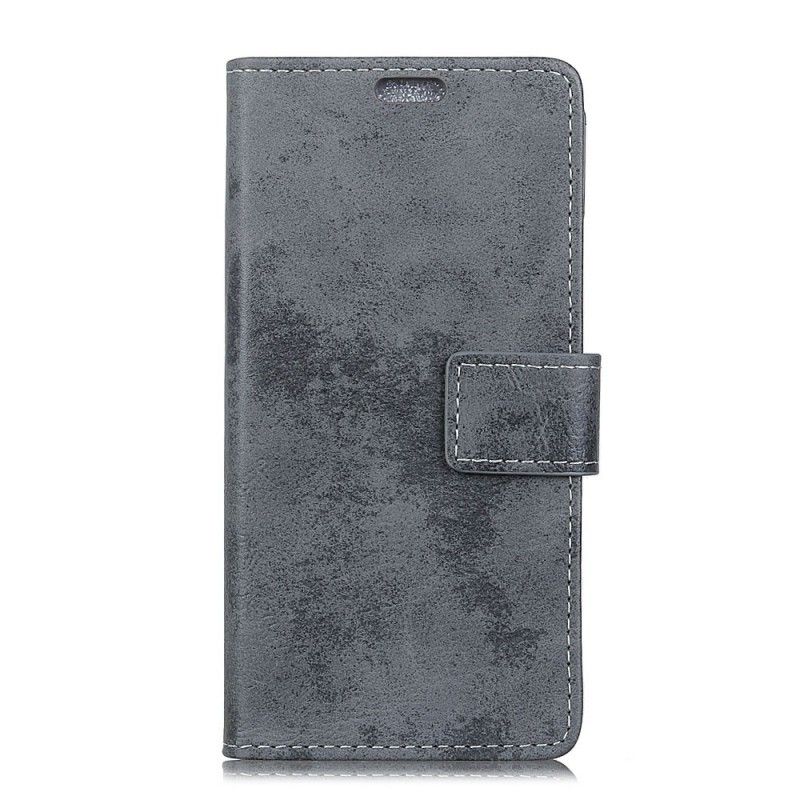 Lederhüllen Huawei P Smart 2019 Grau Vintage Ledereffekt
