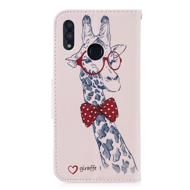 Lederhüllen Huawei P Smart 2019 Handyhülle Nerd-Giraffe