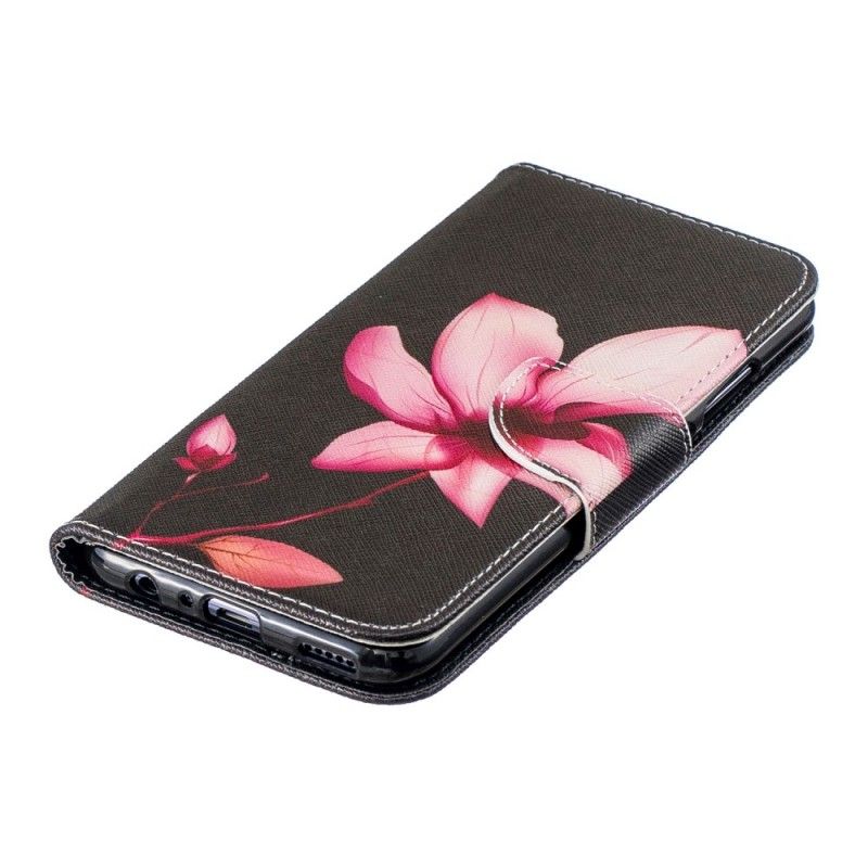 Lederhüllen Huawei P Smart 2019 Handyhülle Rosa Blume