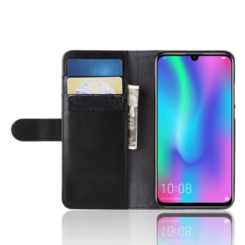 Lederhüllen Huawei P Smart 2019 Schwarz Gespaltenes Leder