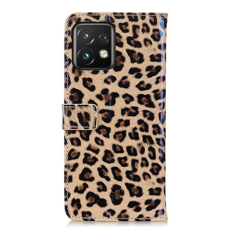 Flip Case Für Motorola Edge 40 Pro Leopard