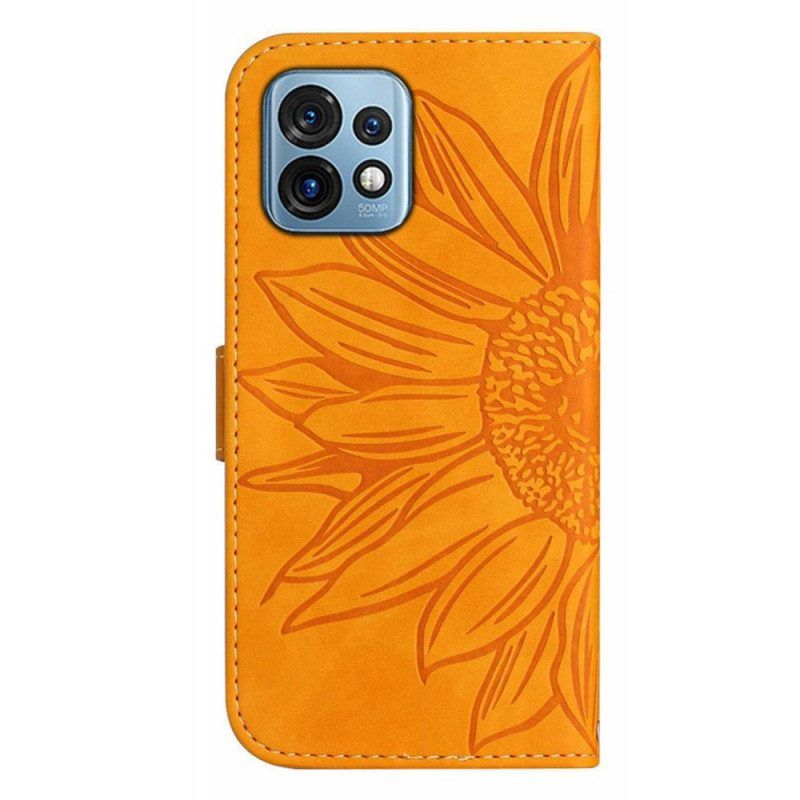Flip Case Für Motorola Edge 40 Pro Mit Kordel Riemchen-sonnenblume