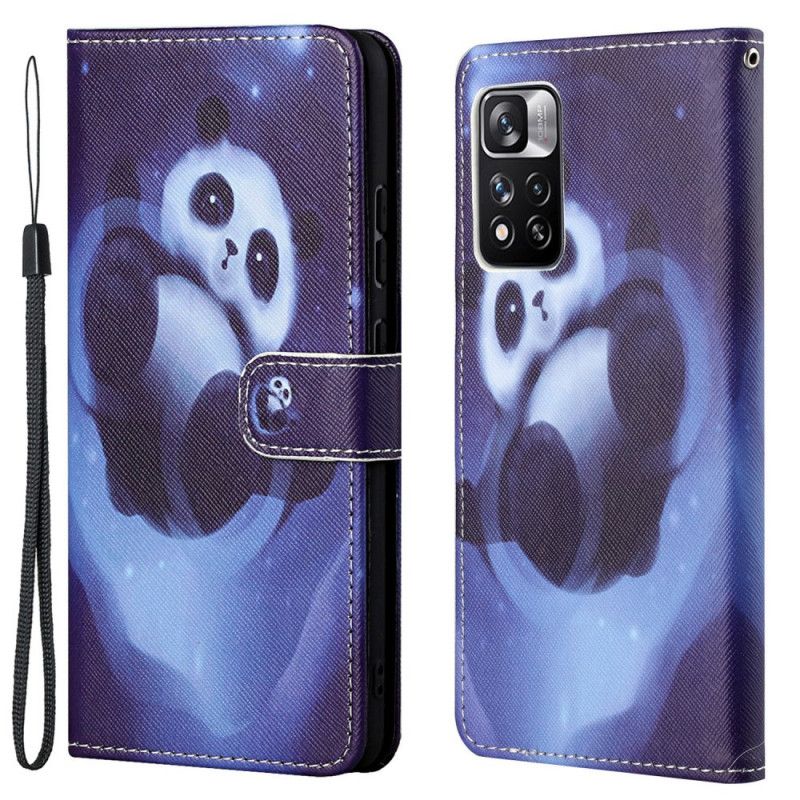 Lederhüllen Für Xiaomi Redmi Note 11 Pro / Note 11 Pro Plus Panda Space Riemchen