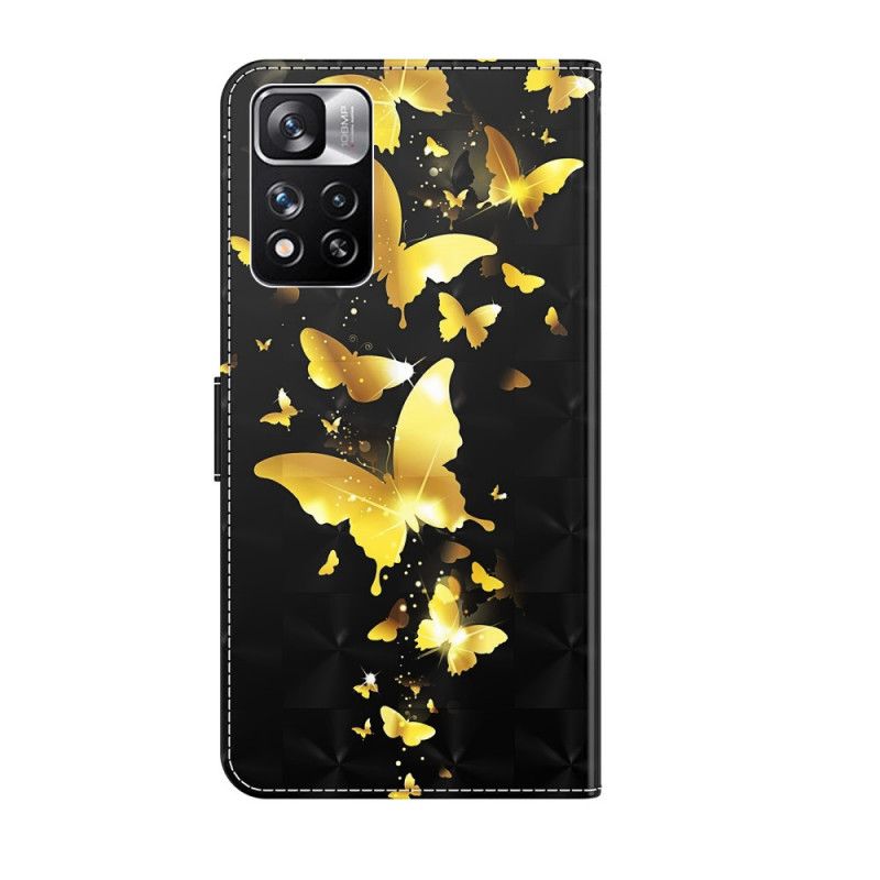 Lederhüllen Xiaomi Redmi Note 11 Pro / Note 11 Pro Plus Gelbe Schmetterlinge