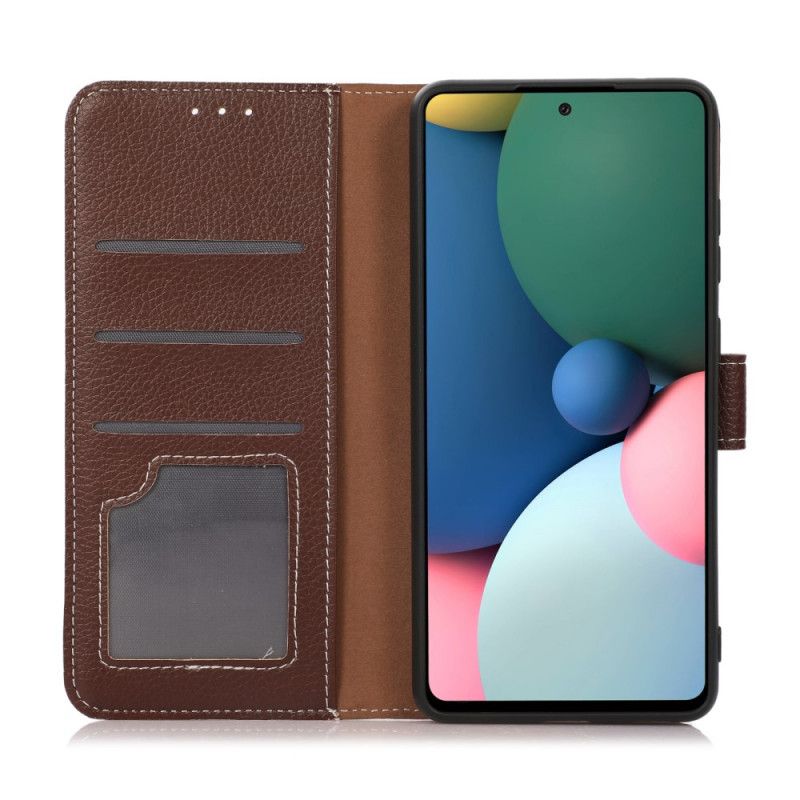 Lederhüllen Xiaomi Redmi Note 11 Pro / Note 11 Pro Plus Handyhülle Nähte In Litschi-leder-optik