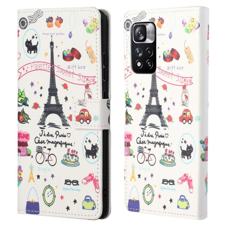 Lederhüllen Xiaomi Redmi Note 11 Pro / Note 11 Pro Plus Ich Liebe Paris