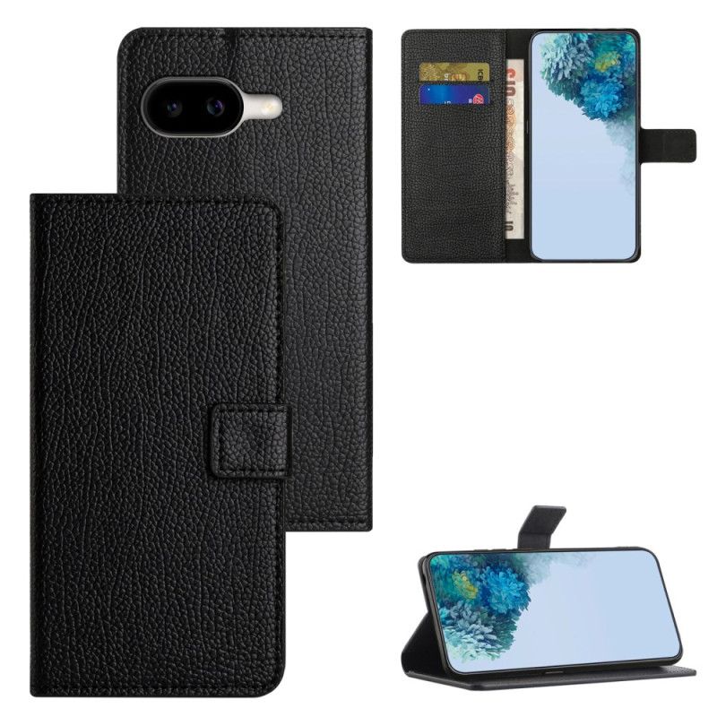 Case Google Pixel 10a Handyhülle Geldbörse Mit Schwarzer Litschi-textur