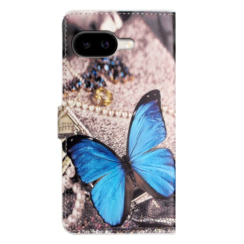 Lederhüllen Google Pixel 10a Blauer Schmetterling