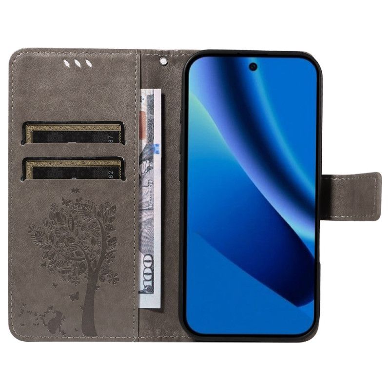 Lederhüllen Google Pixel 10a Handyhülle Katze Und Baum