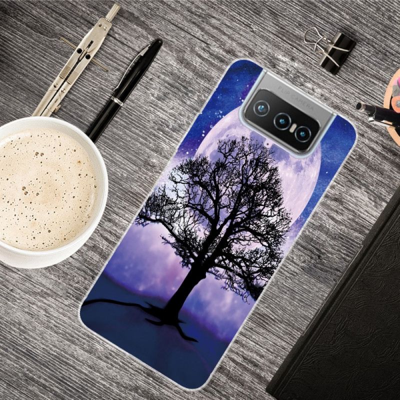 Hülle Asus Zenfone 7 / 7 Pro Handyhülle Baum Und Mond