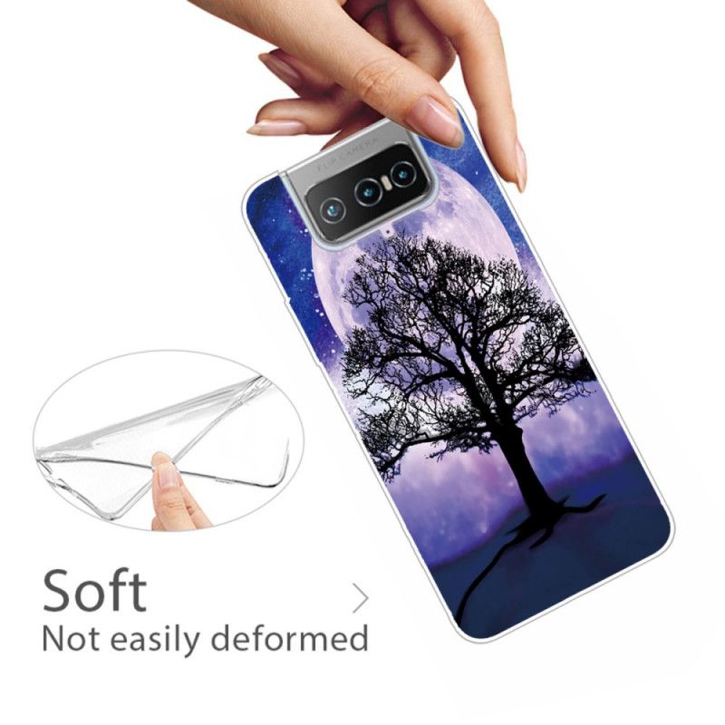 Hülle Asus Zenfone 7 / 7 Pro Handyhülle Baum Und Mond