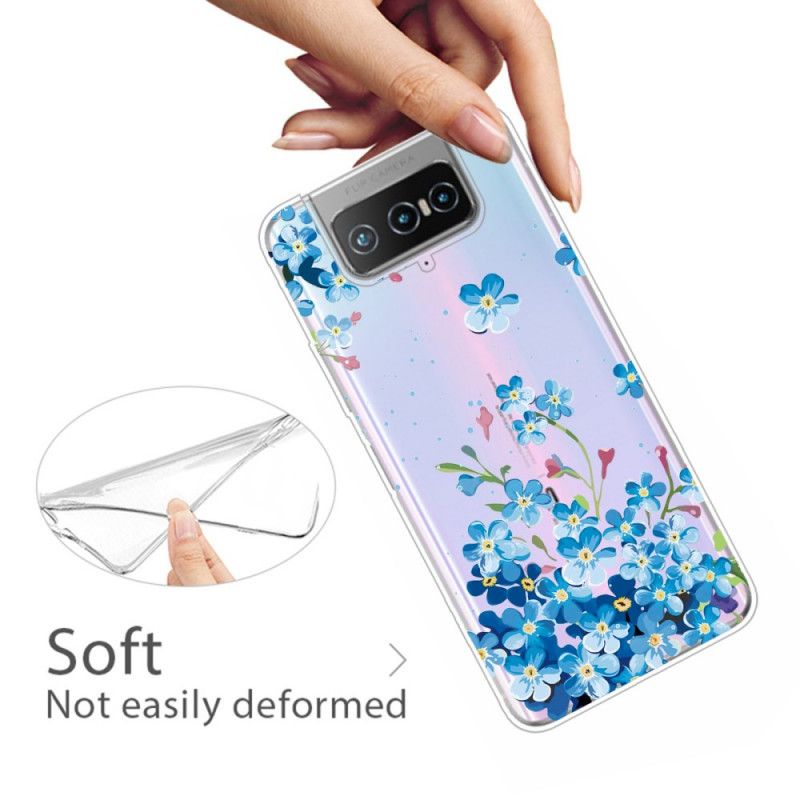 Hülle Asus Zenfone 7 / 7 Pro Handyhülle Blaue Blüten