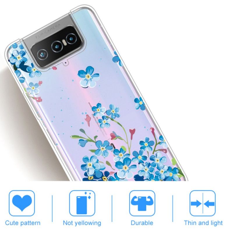 Hülle Asus Zenfone 7 / 7 Pro Handyhülle Blaue Blüten