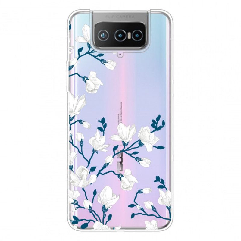 Hülle Asus Zenfone 7 / 7 Pro Handyhülle Weiße Blüten