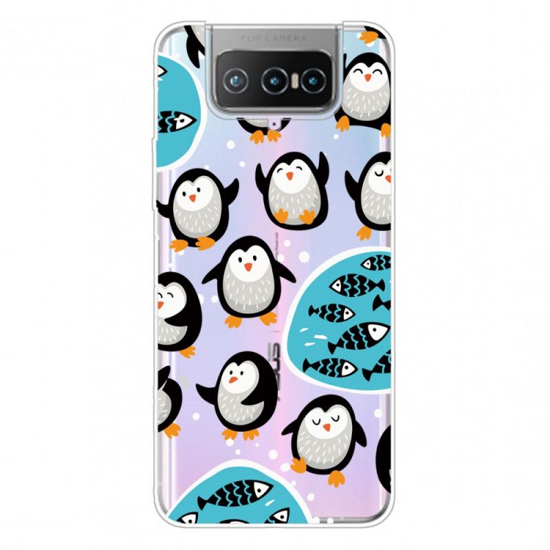 Hülle Asus Zenfone 7 / 7 Pro Pinguine Und Fische