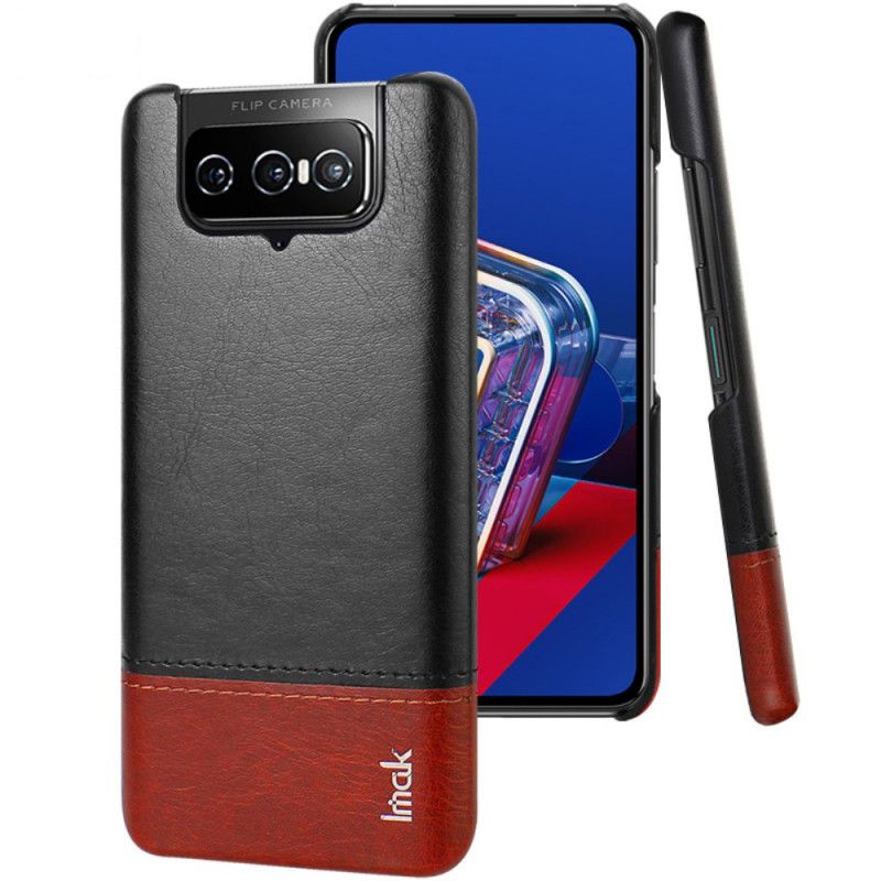 Hülle Asus Zenfone 7 / 7 Pro Schwarzimak Ruiyi Serie Ledereffekt