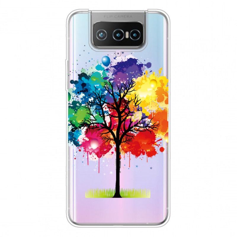 Hülle Für Asus Zenfone 7 / 7 Pro Transparenter Aquarellbaum