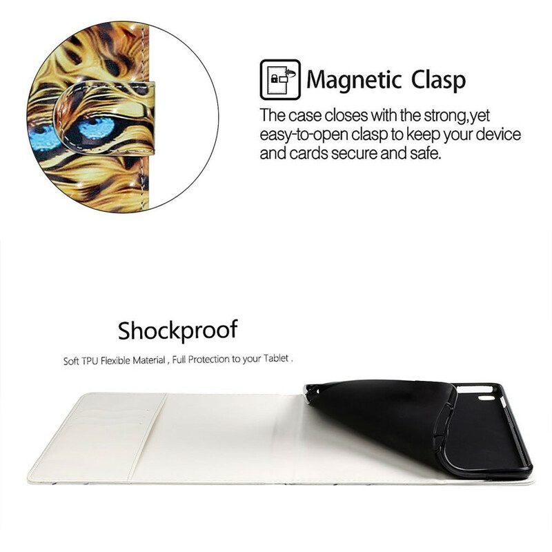 Flip Case Für Samsung Galaxy Tab S8 Plus / Tab S7 Plus Tiger-kunst