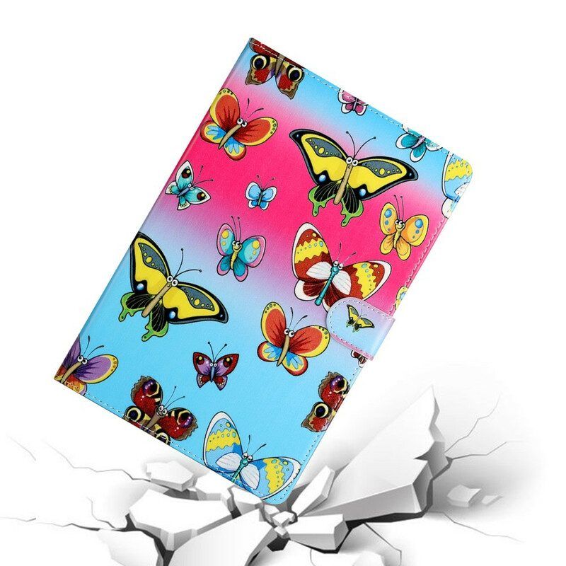 Lederhüllen Für Samsung Galaxy Tab S8 Plus / Tab S7 Plus Schmetterlinge