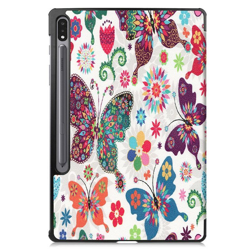 Schutzhülle Für Samsung Galaxy Tab S8 Plus / Tab S7 Plus Verbesserte Schmetterlinge Und Blumen