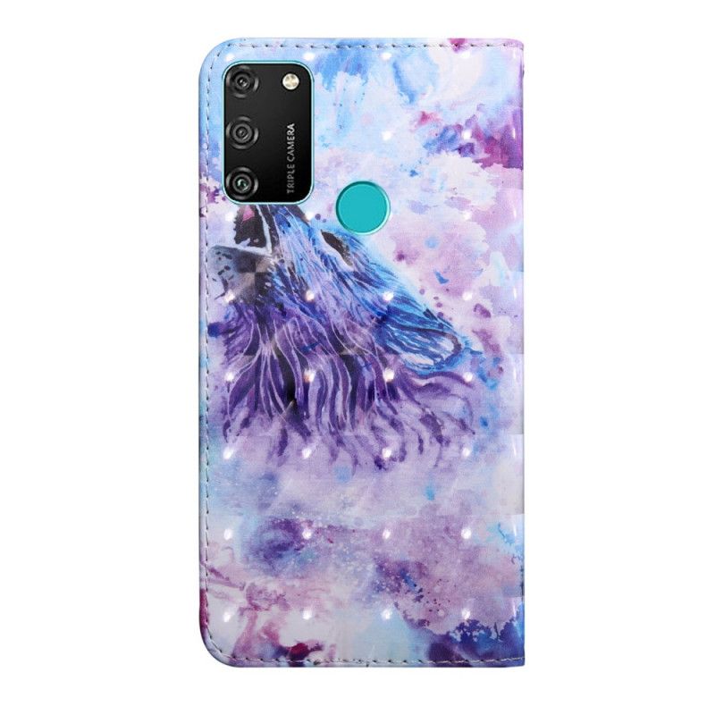 Lederhüllen Für Honor 9A Aquarellwolf