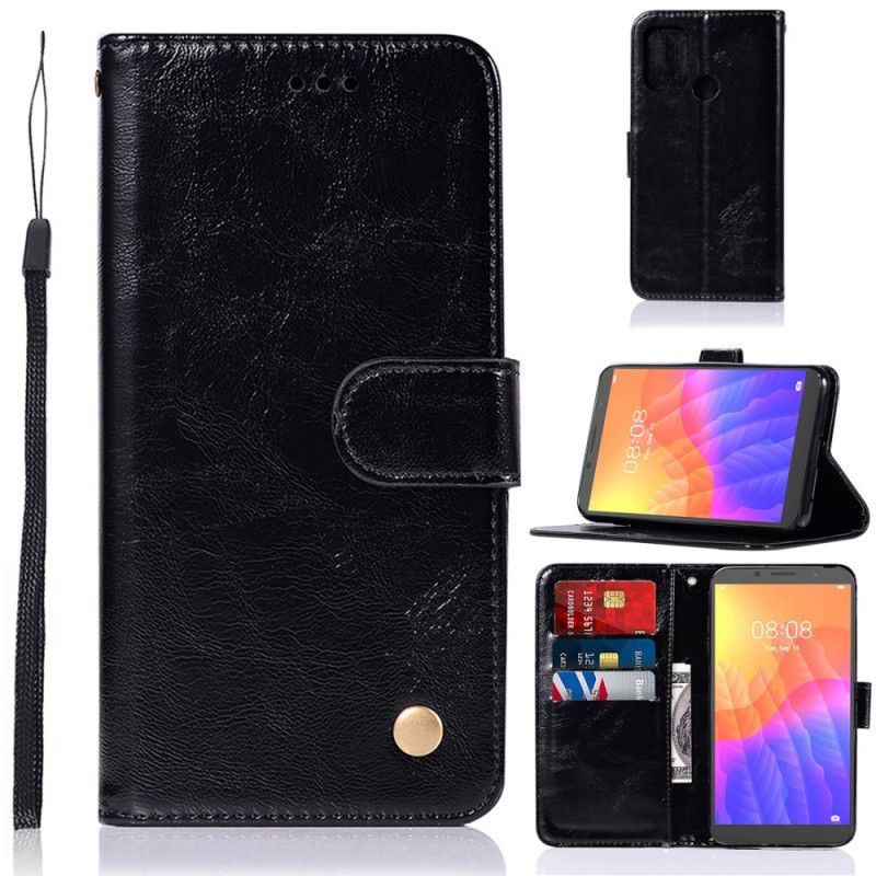 Lederhüllen Honor 9A Schwarz Vintage Ledereffekt Mit Riemen