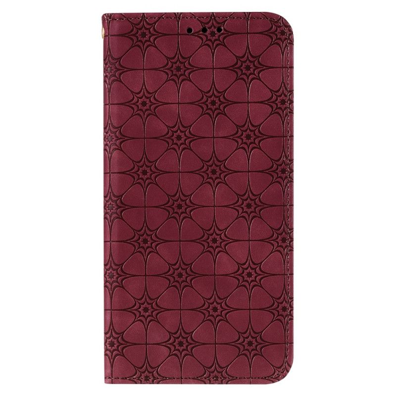 Flip Case Für Xiaomi Redmi 9C Rot Barockblumen