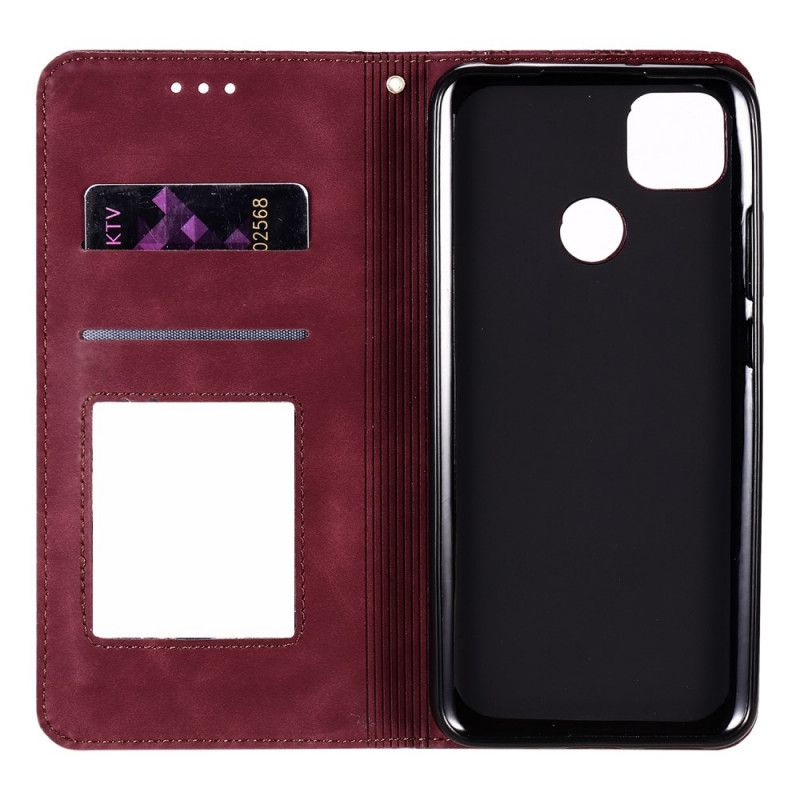 Flip Case Für Xiaomi Redmi 9C Rot Barockblumen