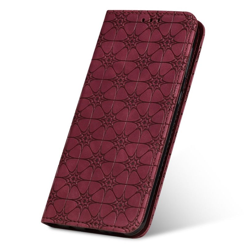 Flip Case Für Xiaomi Redmi 9C Rot Barockblumen