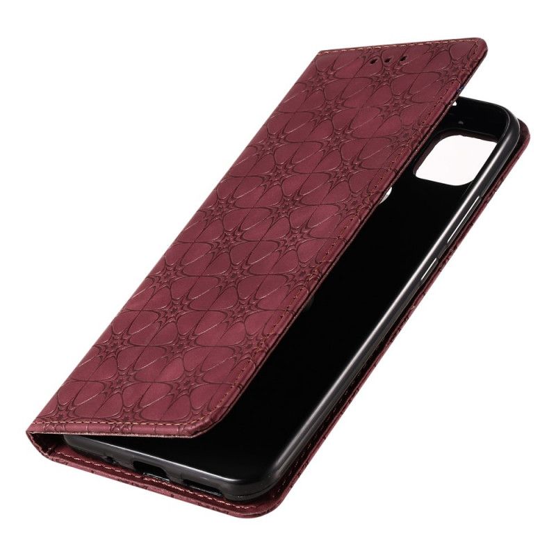 Flip Case Für Xiaomi Redmi 9C Rot Barockblumen