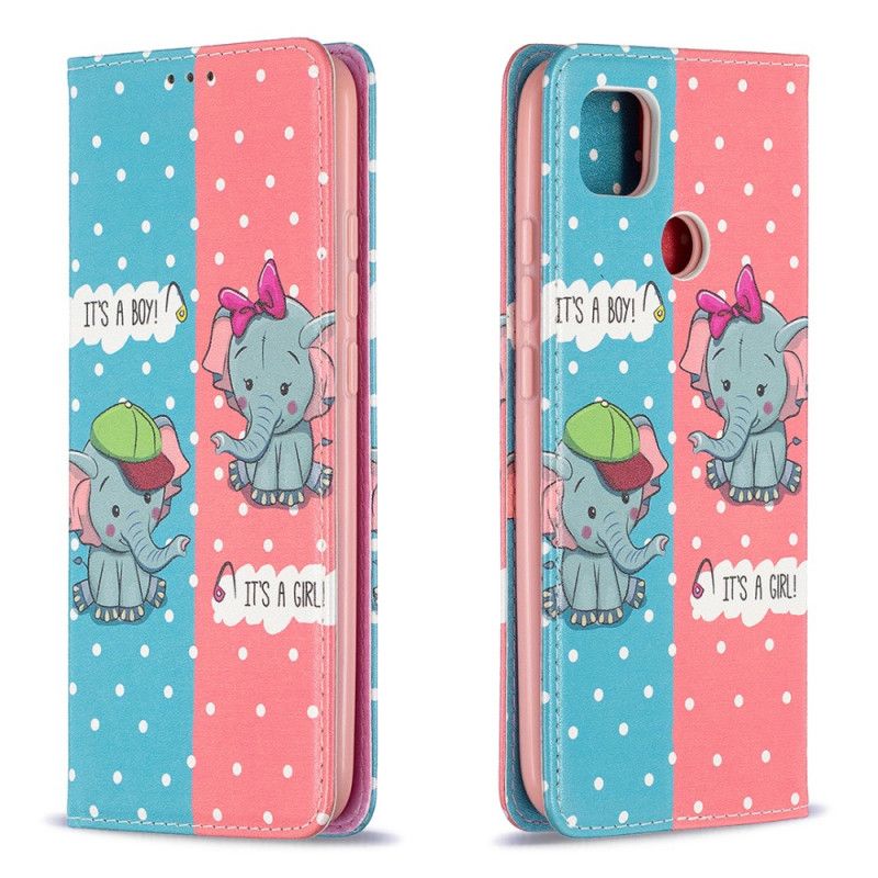 Flip Case Xiaomi Redmi 9C Handyhülle Elefantenbaby