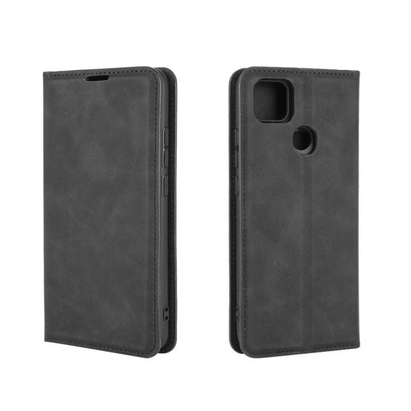 Flip Case Xiaomi Redmi 9C Schwarz Business-Style-Ledereffekt