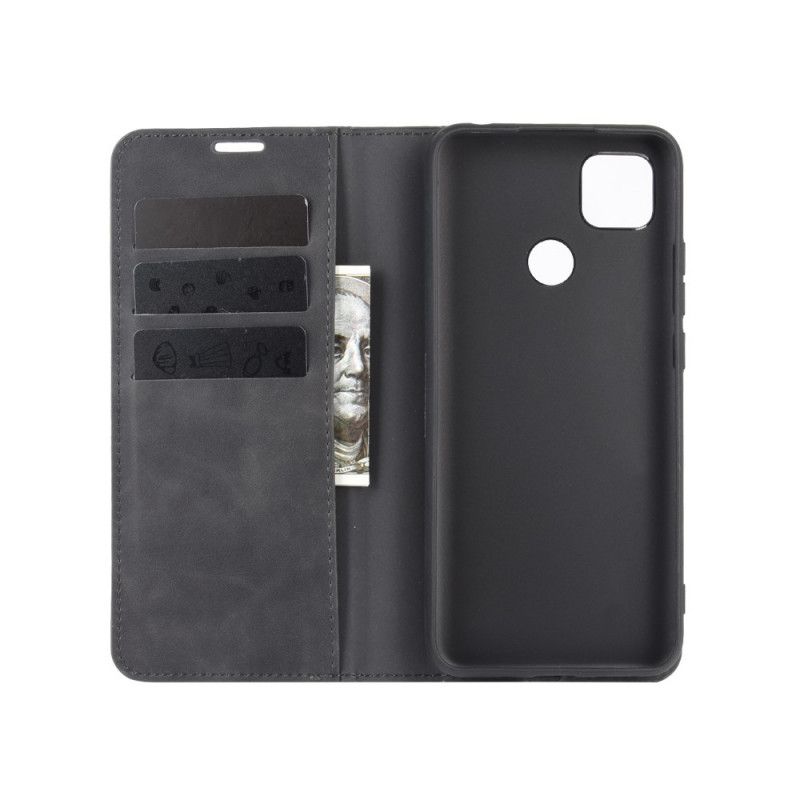 Flip Case Xiaomi Redmi 9C Schwarz Business-Style-Ledereffekt