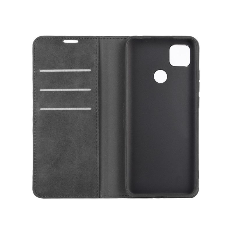 Flip Case Xiaomi Redmi 9C Schwarz Business-Style-Ledereffekt