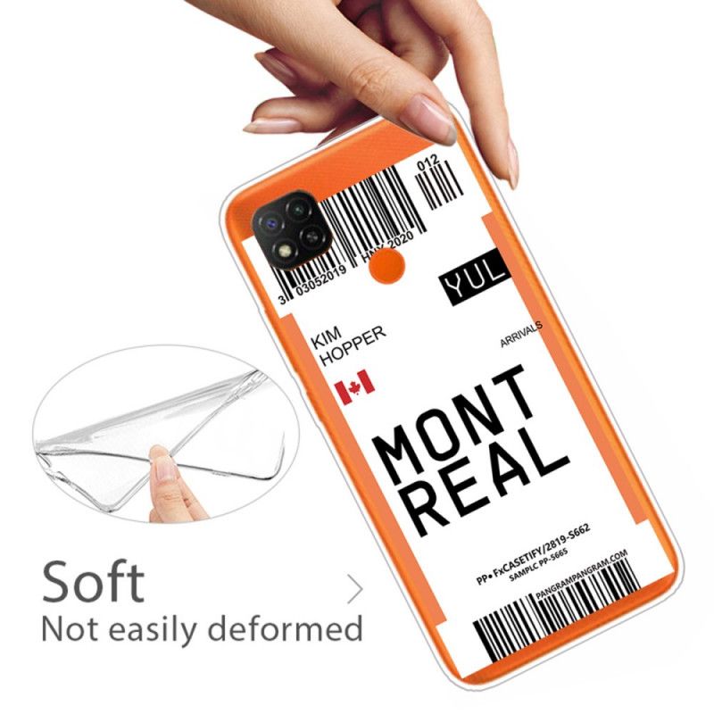 Hülle Für Xiaomi Redmi 9C Bordkarte Nach Montreal