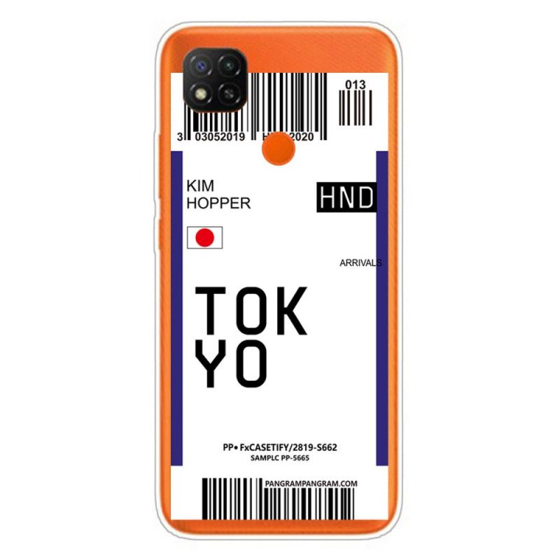 Hülle Für Xiaomi Redmi 9C Dunkelblau Bordkarte Tokio