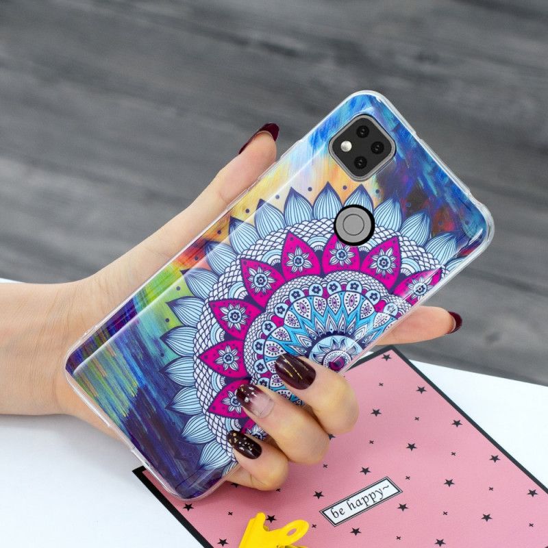 Hülle Für Xiaomi Redmi 9C Fluoreszierendes Farbiges Mandala