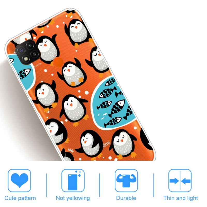 Hülle Für Xiaomi Redmi 9C Pinguine Und Fische