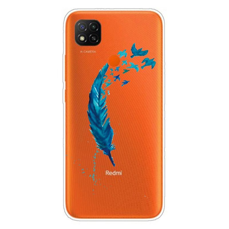 Hülle Für Xiaomi Redmi 9C Schöne Blaue Feder