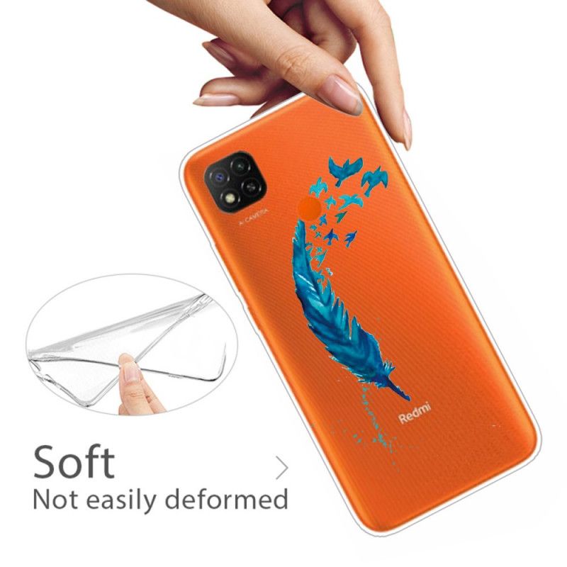 Hülle Für Xiaomi Redmi 9C Schöne Blaue Feder