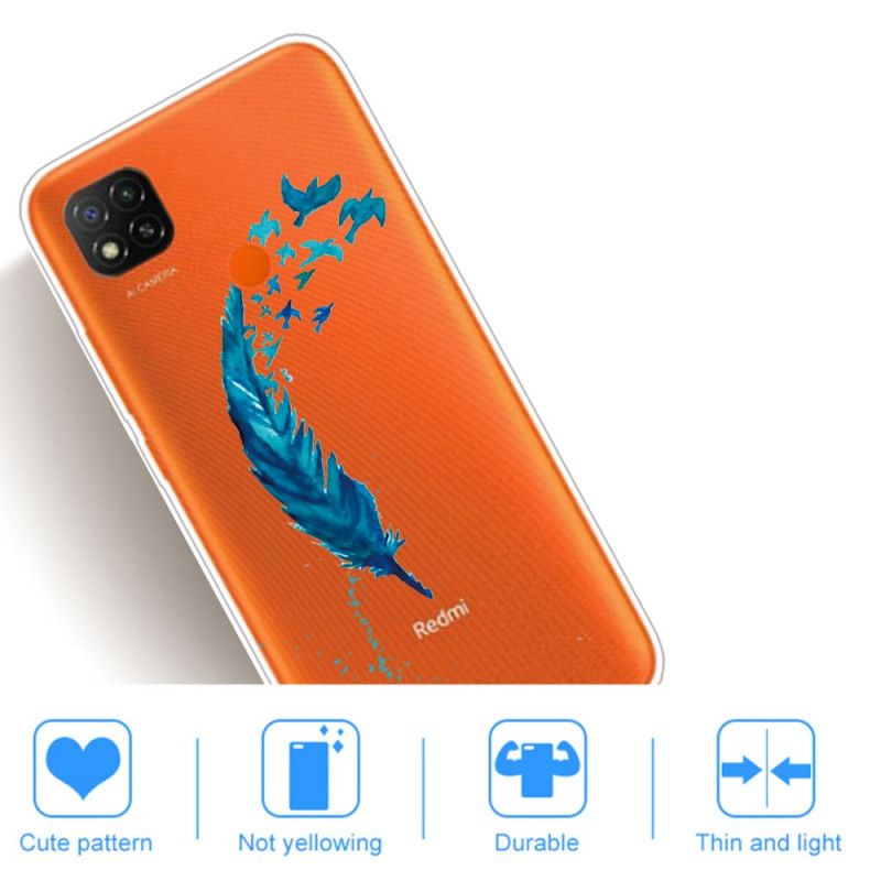 Hülle Für Xiaomi Redmi 9C Schöne Blaue Feder