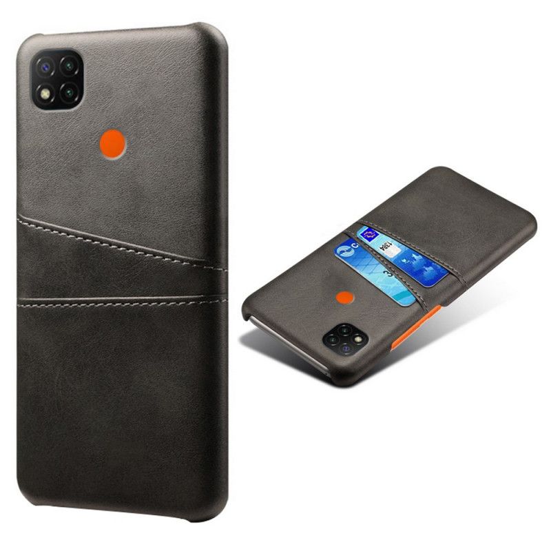 Hülle Für Xiaomi Redmi 9C Schwarz Doppelter Ksq-Kartenhalter