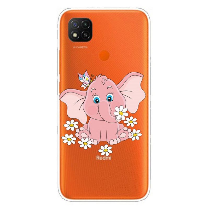 Hülle Für Xiaomi Redmi 9C Transparenter Rosa Elefant