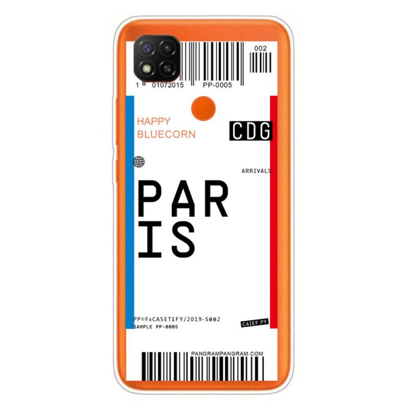 Hülle Xiaomi Redmi 9C Bordkarte Nach Paris