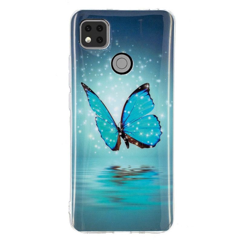 Hülle Xiaomi Redmi 9C Fluoreszierender Blauer Schmetterling