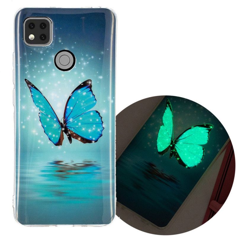 Hülle Xiaomi Redmi 9C Fluoreszierender Blauer Schmetterling